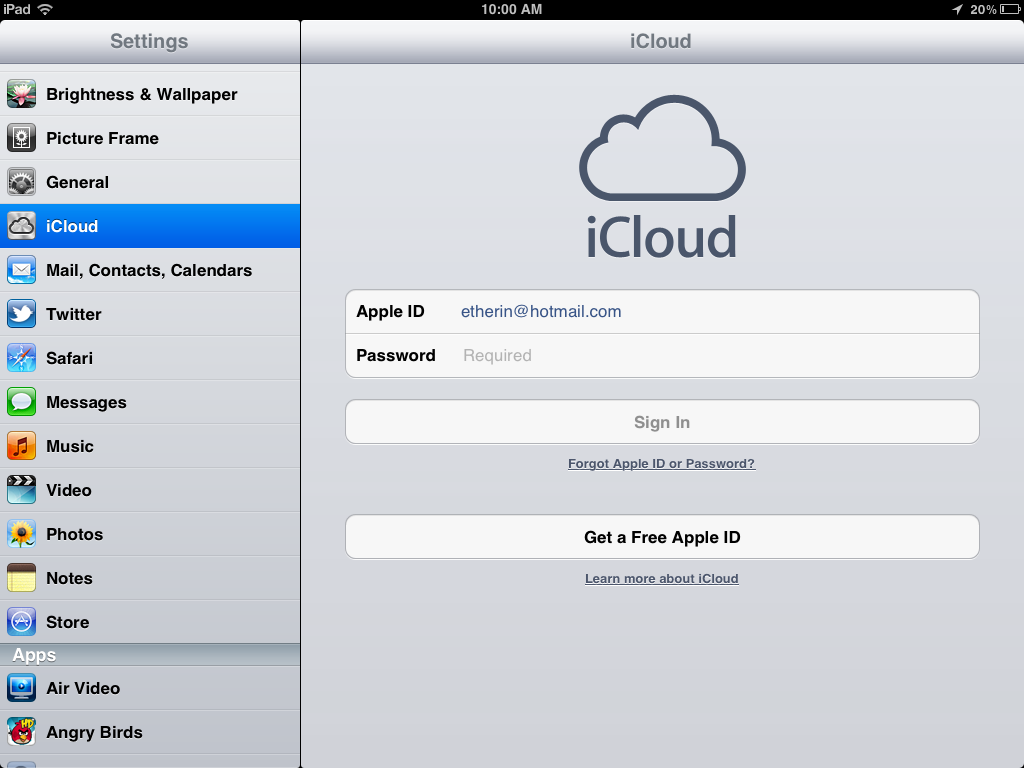 how to sign into email on ipad