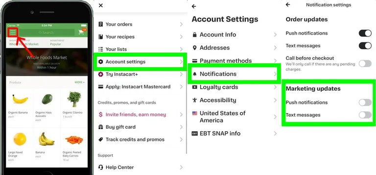 How to Optimize Your iPhone Experience by Disabling Instacart Marketing Notifications