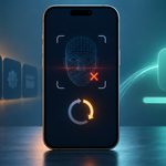 iPhone 18 Pro Face ID reboot issue shown with face scan and software update symbols