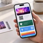 iOS 27 Wallet custom pass displayed beside a paper ticket