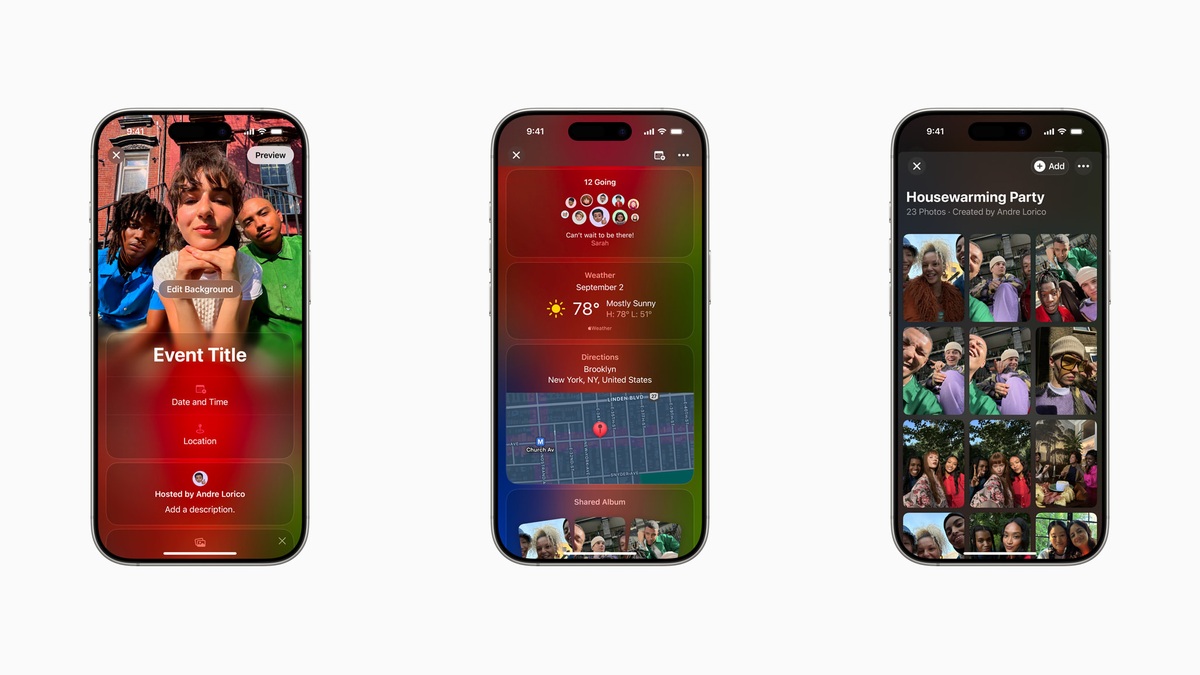Apple Invites update: official views of event creation, guest details and a shared album